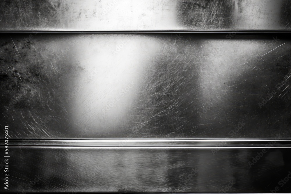 Poster monochromatic image featuring a close-up view of a textured metal surface. generative ai