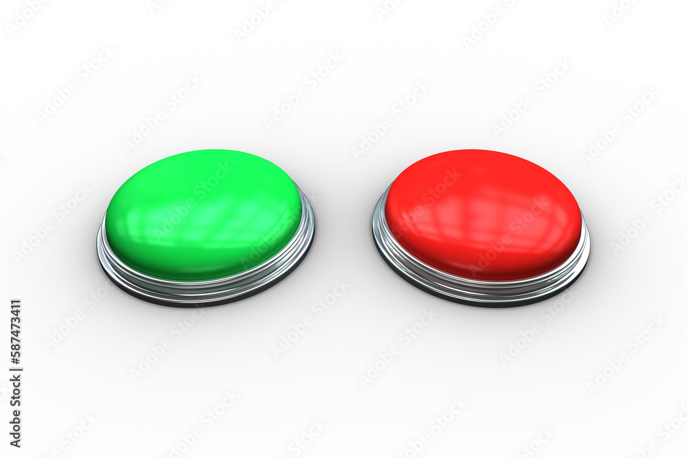 Poster red and green push buttons