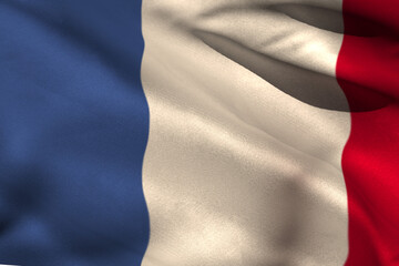 Close-up of waving France flag