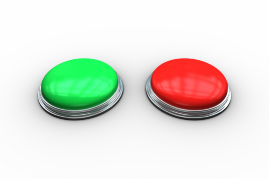Red and green push buttons