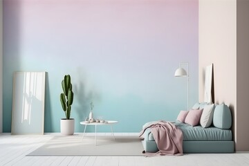 Pastel modern living room create with ia