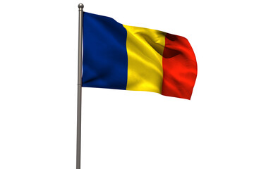 Romanian flag against white background