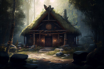  Old shaman's house in the forest
