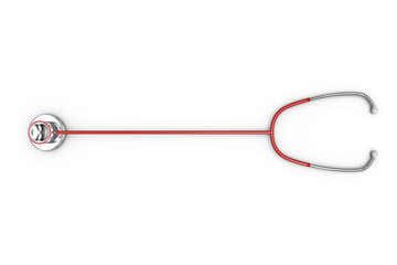 Overhead view of stethoscope