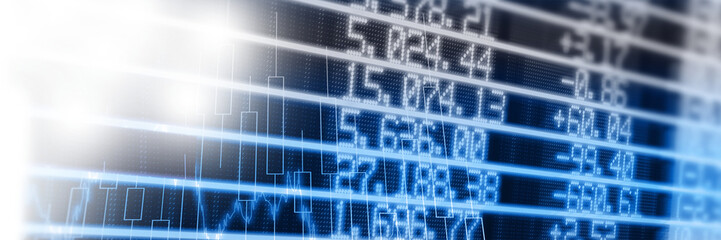 Digital composite image of numbers on screen