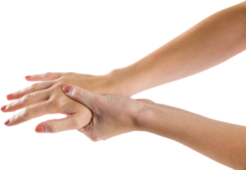 Woman with hand injury