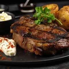 Ein saftiges Medium-Steak vom Grill - Perfekt gegrillt auf den Punkt, mit zartem Fleisch und einem intensiven Geschmack, der deine Geschmacksknospen zum Tanzen bringt!