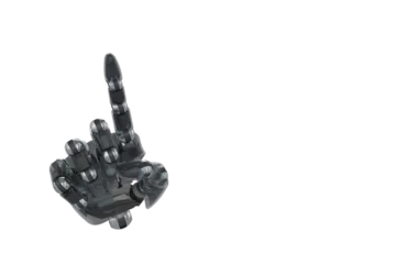 Tuinposter Digital composite image of robotic hand © vectorfusionart
