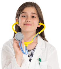 Little girl pretending to be a doctor