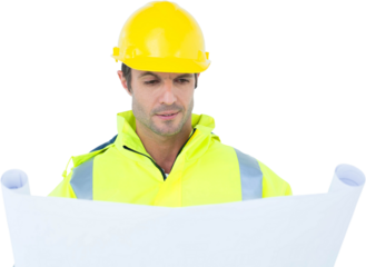 Architect analyzing blue