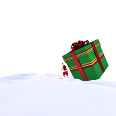 Santa delivering large gift
