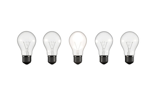 Light bulbs against white background