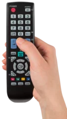 Gordijnen Hand holding remote control © vectorfusionart