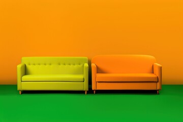 Vibrant and Chic: A Colorful Interior Furniture Concept. Generative AI.