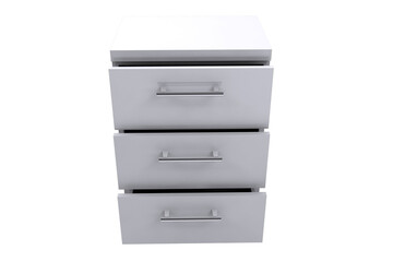 Digitally generated image of open storage compartments