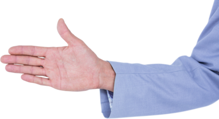 Handsome businessman gesturing with hands