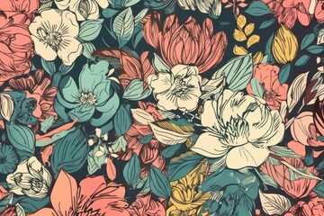 colorful bouquet of flowers arranged on a tabl. Generative AI