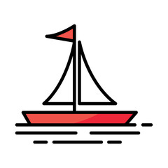 sailboat icon isolated