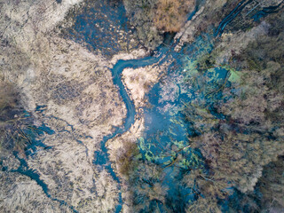 Public park called Lewityn in Pabianice City - view from drone	
