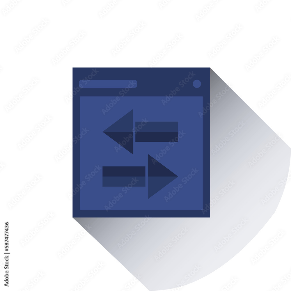 Poster digitally generated image of icon with arrows