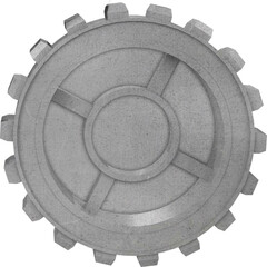 Digitally composite image of gray gear