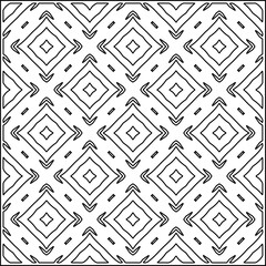 Stylish texture with figures from lines .Geometric lines art. Black and white pattern. Abstract background for web page, textures, card, poster, fabric, textile.