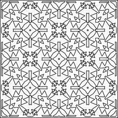 Stylish texture with figures from lines .Geometric lines art. Black and white pattern. Abstract background for web page, textures, card, poster, fabric, textile.