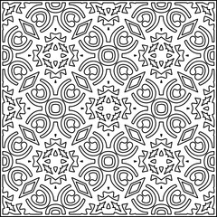 Stylish texture with figures from lines .Geometric lines art. Black and white pattern. Abstract background for web page, textures, card, poster, fabric, textile.