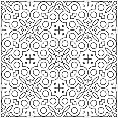 Stylish texture with figures from lines .Geometric lines art. Black and white pattern. Abstract background for web page, textures, card, poster, fabric, textile.