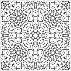 Stylish texture with figures from lines .Geometric lines art. Black and white pattern. Abstract background for web page, textures, card, poster, fabric, textile.