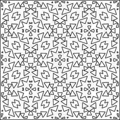 Stylish texture with figures from lines .Geometric lines art. Black and white pattern. Abstract background for web page, textures, card, poster, fabric, textile.