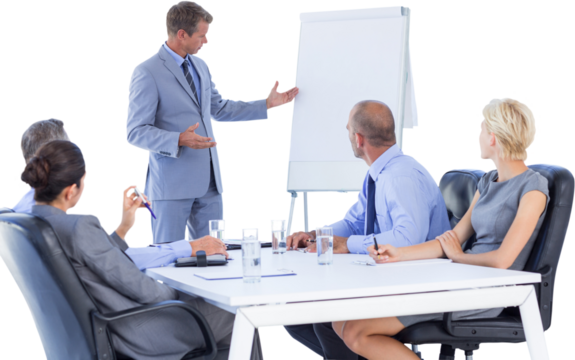 Business people listening during meeting 