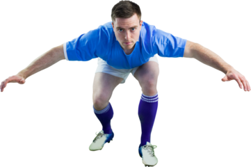 Rugby player with hands on hips