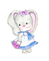 Cute bunny girl in dress - 587478618