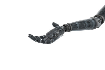 Digitally generated image of black cyborg hand