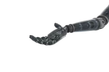 Deurstickers Digitally generated image of black cyborg hand © vectorfusionart