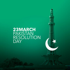 Pakistan Day. 23rd March. Logo. Urdu Arabic Text Translation: Pakistan; The Day of Pakistan. Vector
