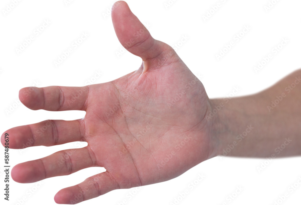 Poster cropped image of hand pretending to hold invisible object