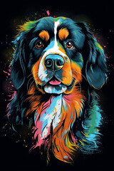 Bernese Mountain dog pop art