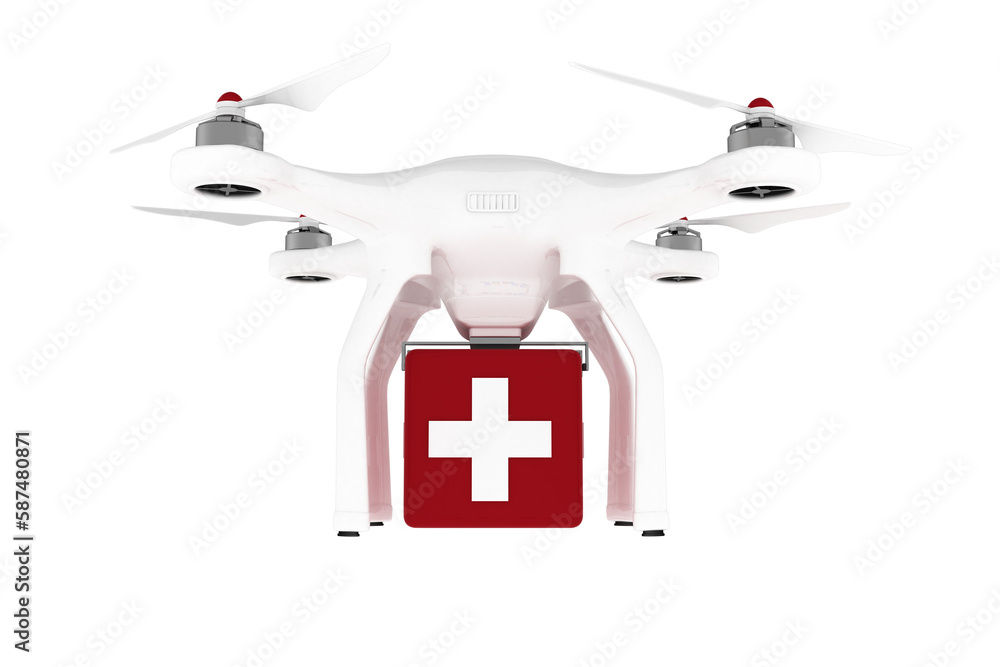 Poster digital composite image of drone