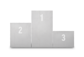 Digitally generated image of winners podium