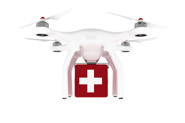 Digital composite image of drone 