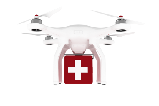 Digital composite image of drone 