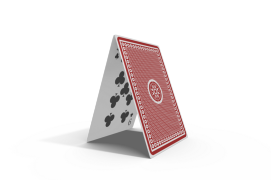 Computer generated image of card castle - Powered by Adobe