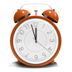 Orange twin bell alarm clock