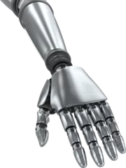 Rolgordijnen Silver metallic robotic hand © vectorfusionart