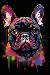 French bulldog  dog pop art