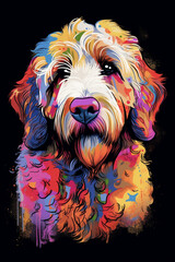 Goldendoodle dog pop art