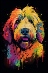 Goldendoodle dog pop art