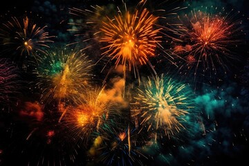 Fototapeta premium Fireworks. Generative AI
